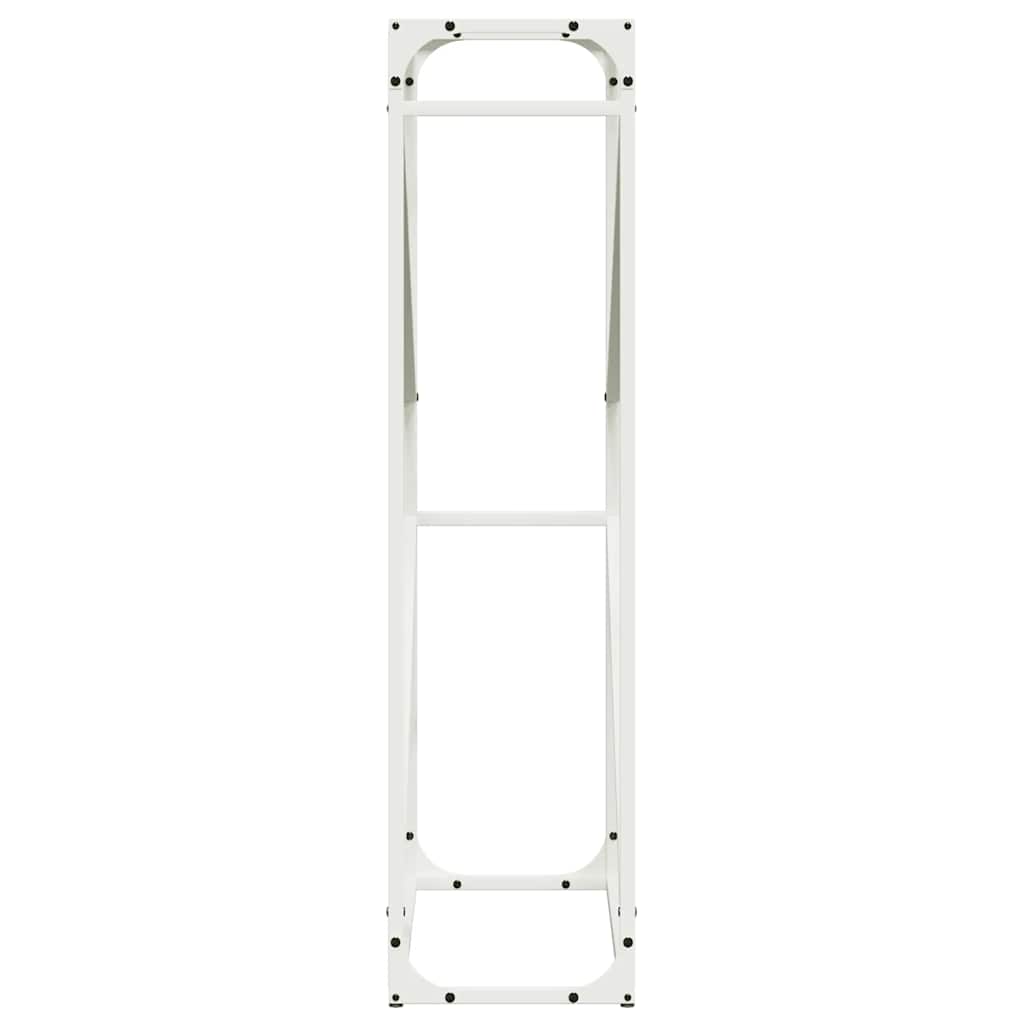 brændestativ 60x25x100 cm koldvalset stål hvid