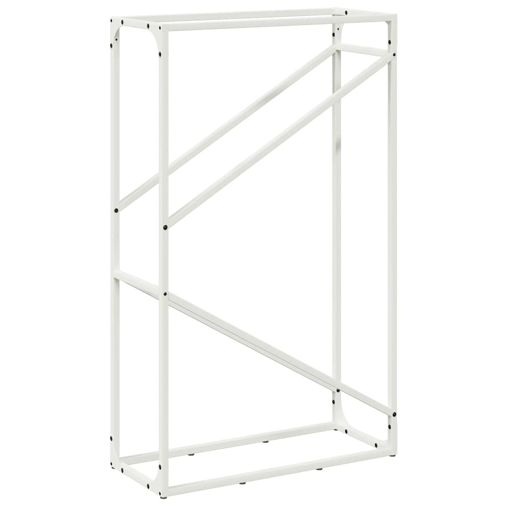 brændestativ 60x25x100 cm koldvalset stål hvid