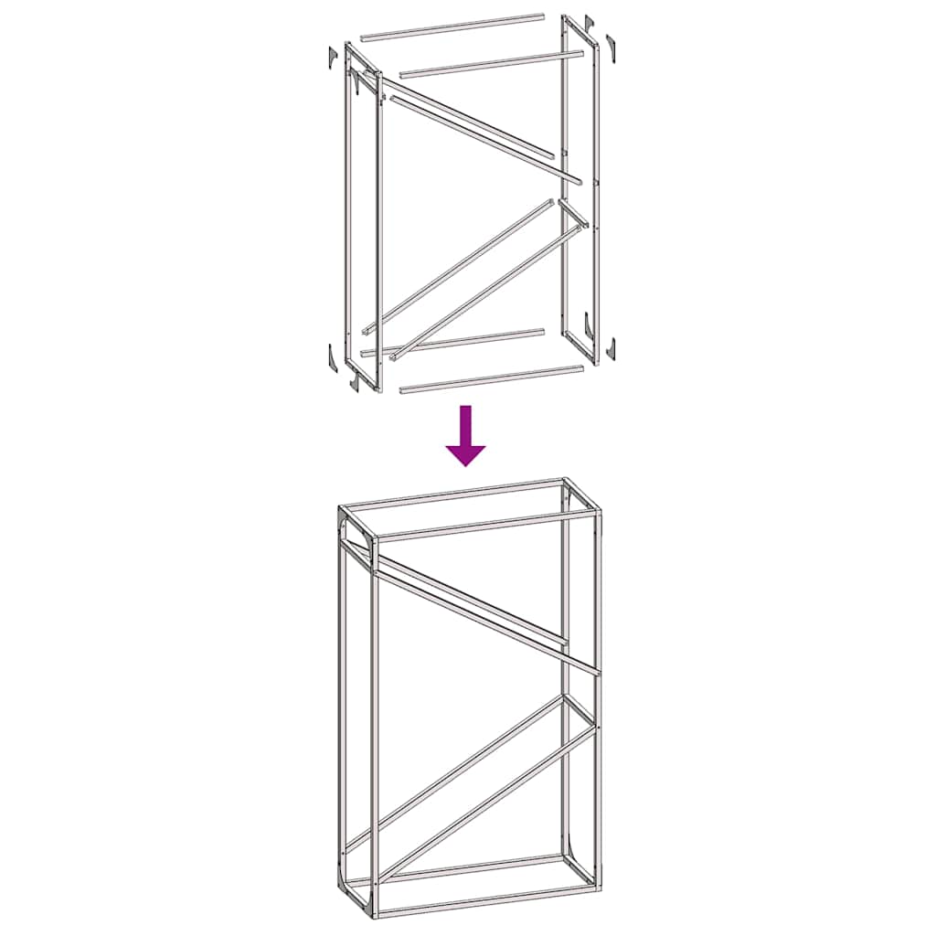 brændestativ 60x25x100 cm koldvalset stål antracitgrå