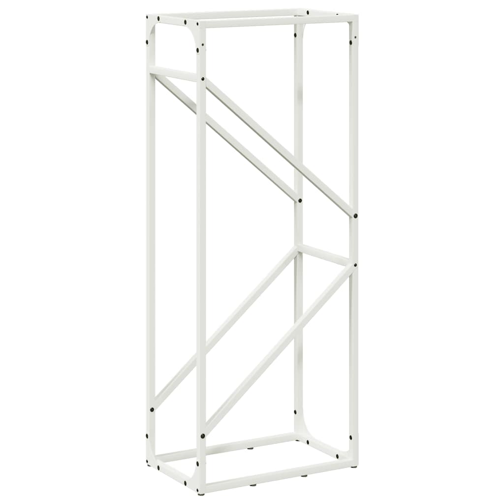 brændestativ 40x25x100 cm koldvalset stål hvid