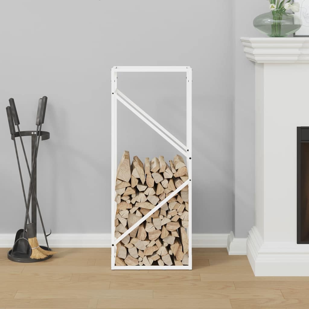 brændestativ 40x25x100 cm koldvalset stål hvid