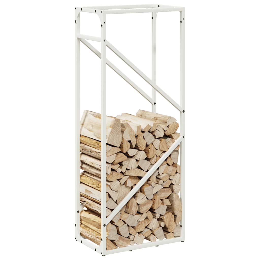 brændestativ 40x25x100 cm koldvalset stål hvid