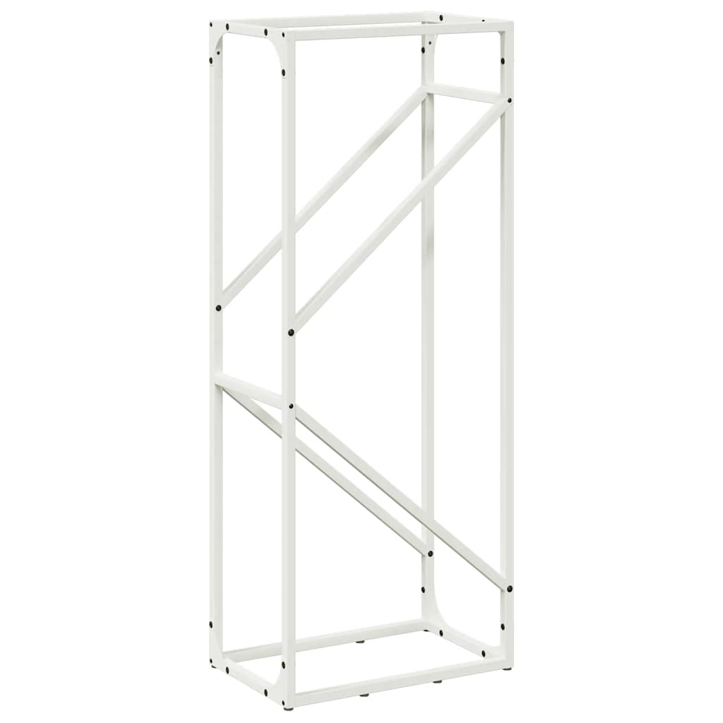 brændestativ 40x25x100 cm koldvalset stål hvid