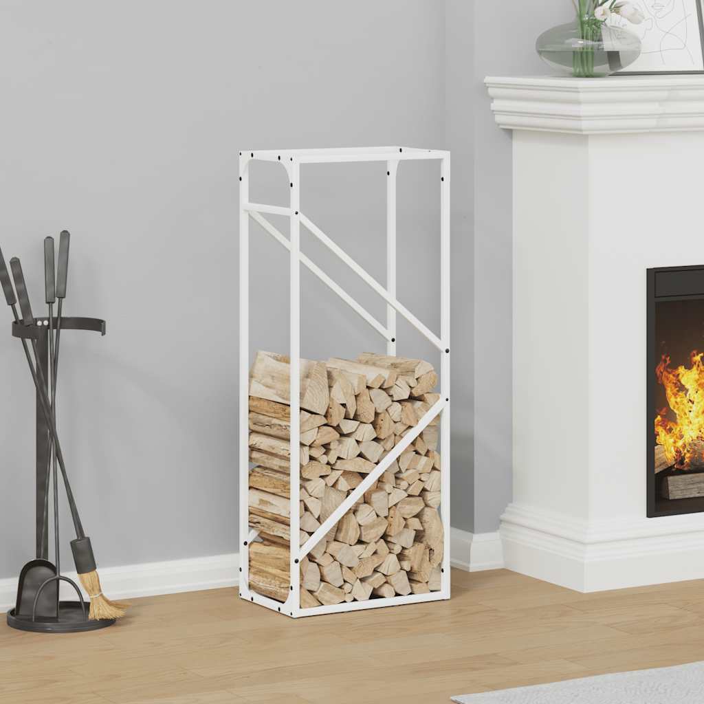 brændestativ 40x25x100 cm koldvalset stål hvid