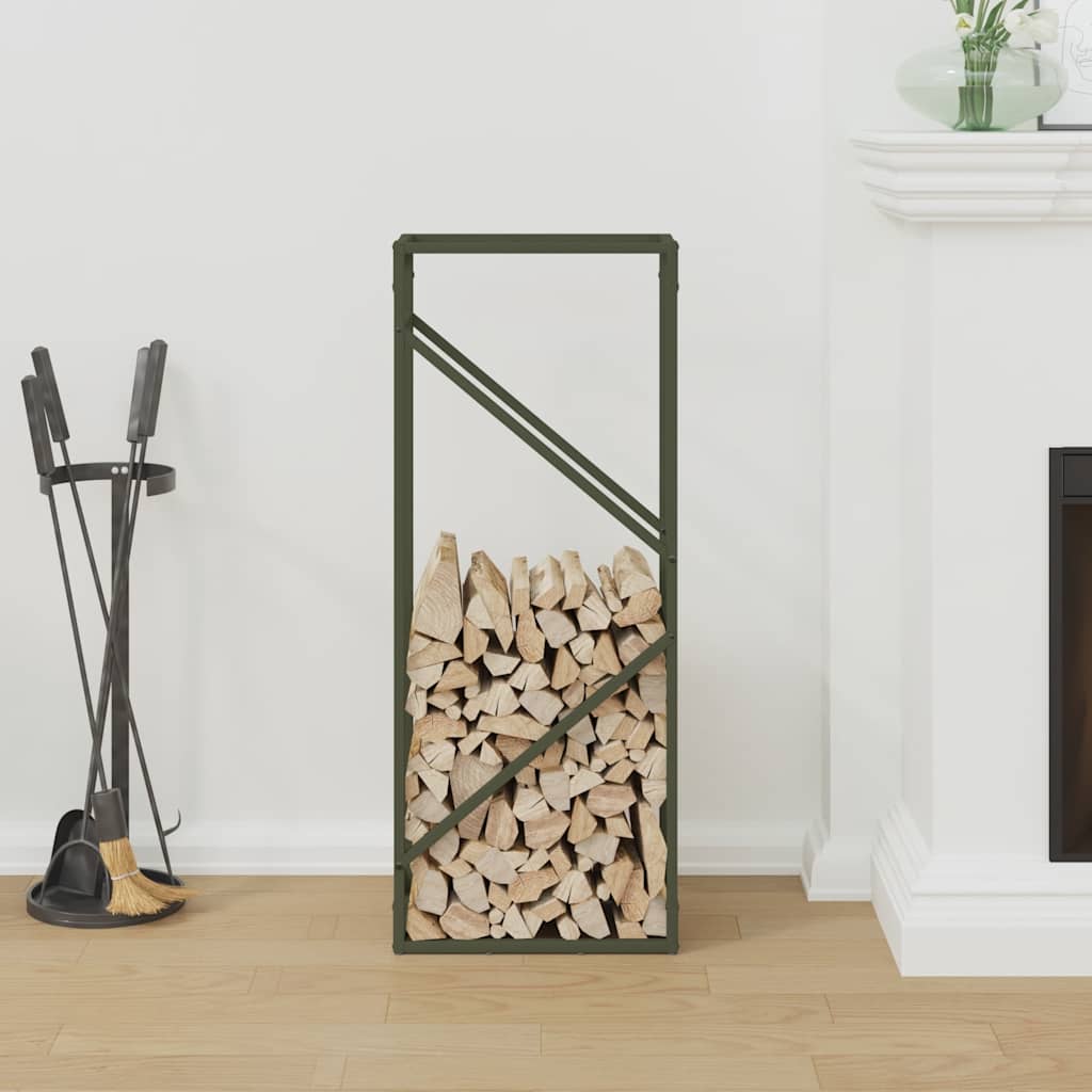 brændestativ 40x25x100 cm koldvalset stål olivengrøn
