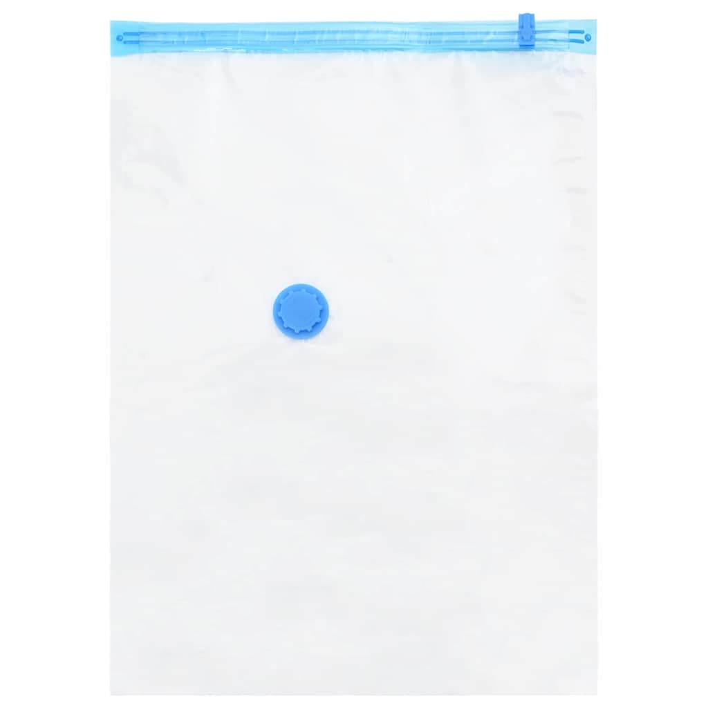 Opbevaringsposer 10 stk. Gennemsigtig og blå 70 x 50 cm