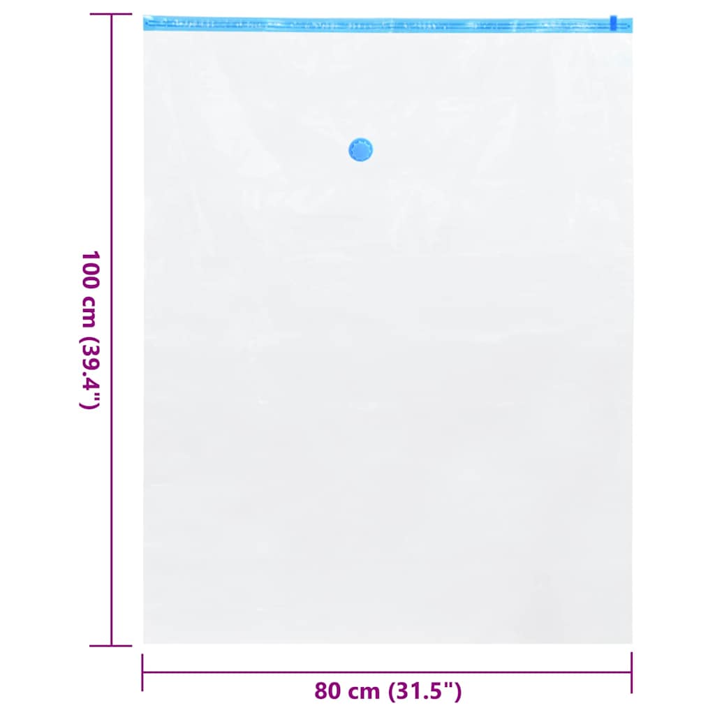 Opbevaringsposer 20 stk. Gennemsigtig og blå 100 x 80 cm