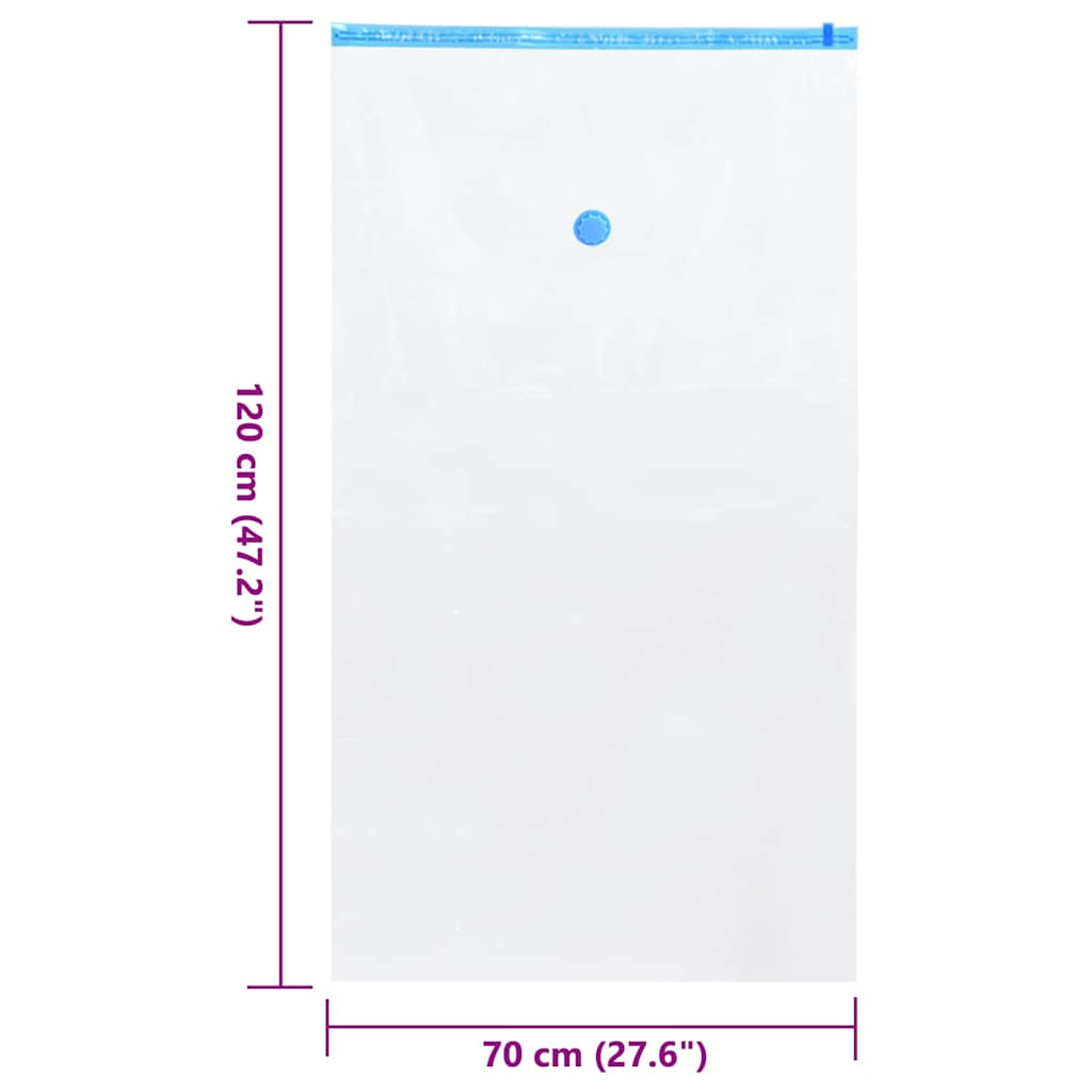 Opbevaringsposer 5 stk. Gennemsigtig og blå 120 x 70 cm