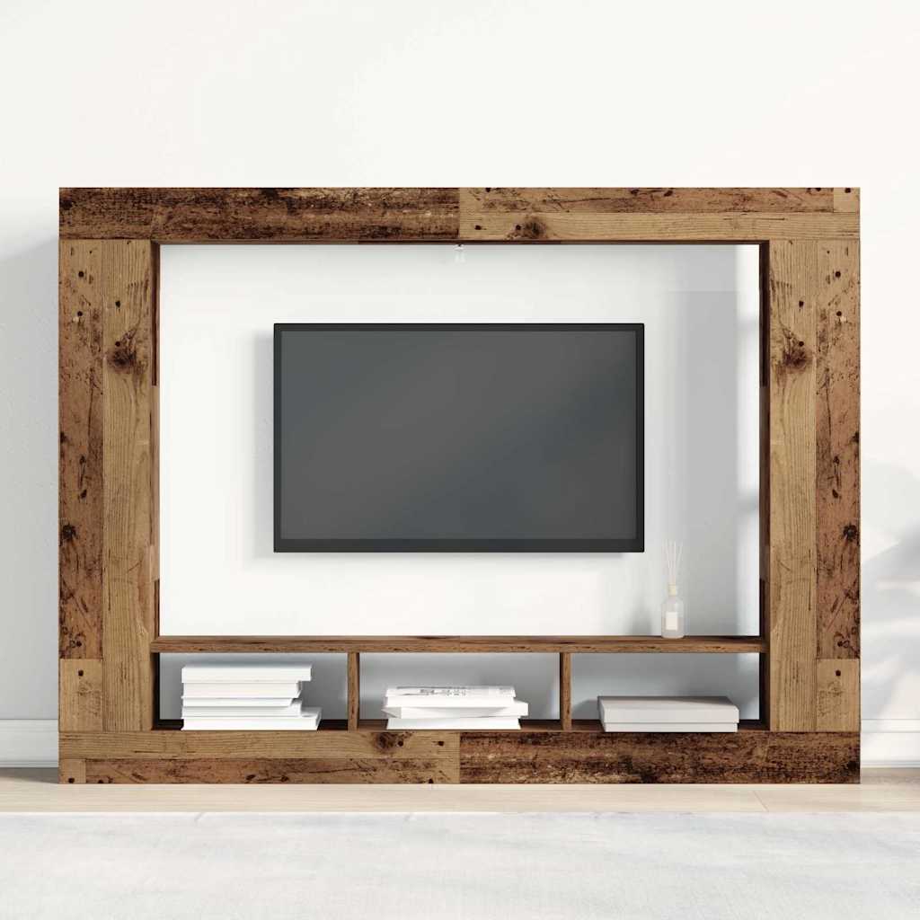 TV-skab 152 x 22 x 113 cm Gammelt træ Konstrueret træ