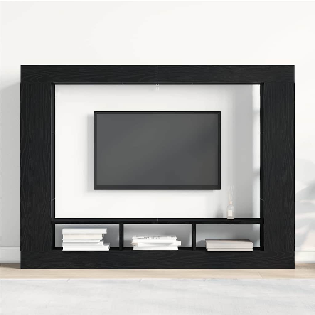 TV-skab 152 x 22 x 113 cm Sort eg Konstrueret træ