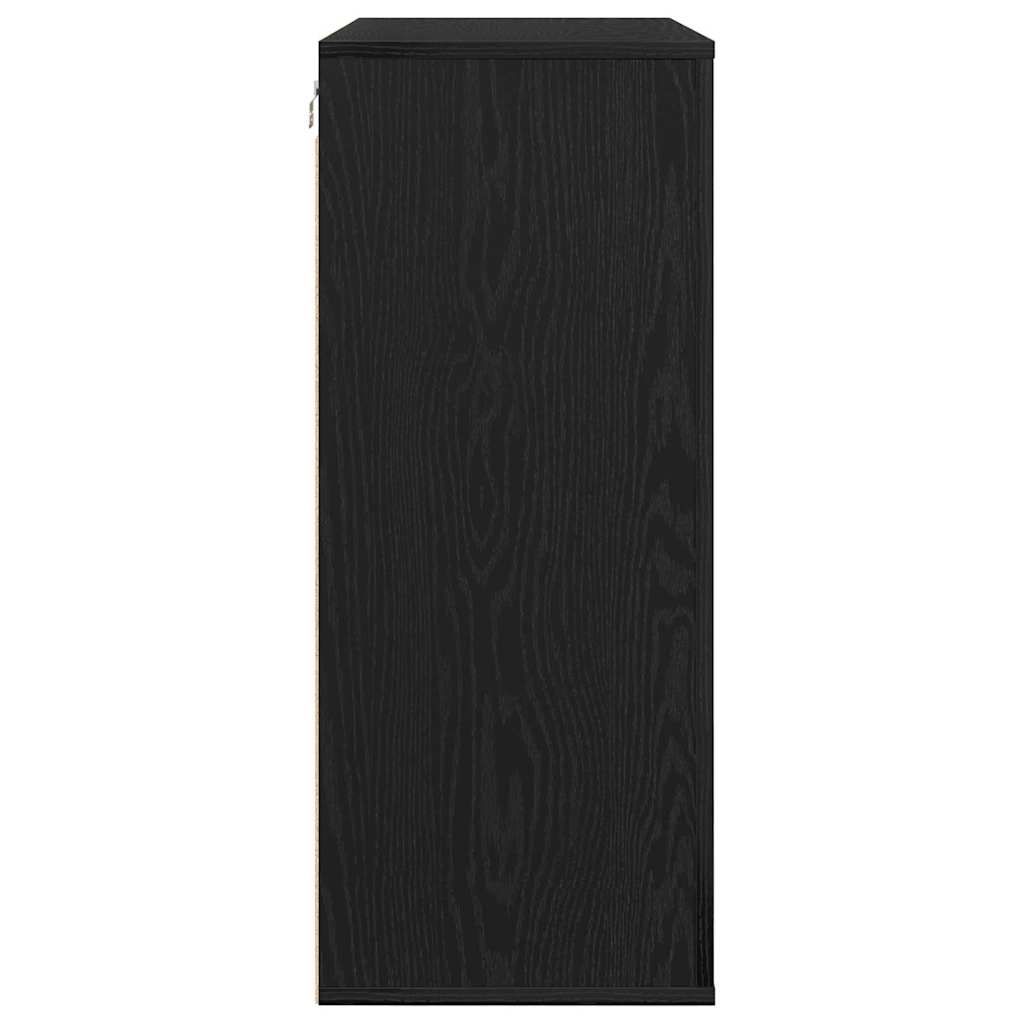 Vægskab med hylde Sort eg 80 x 33 x 80 cm Konstrueret træ
