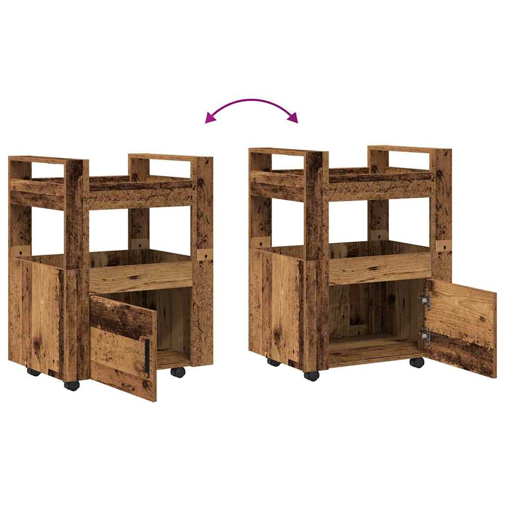 Køkkenvogn Gammelt træ 60 x 45 x 80 cm Konstrueret træ