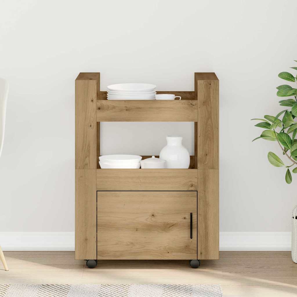Køkkenvogn artisan eg 60 x 45 x 80 cm Konstrueret træ