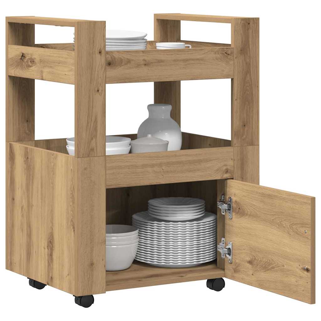 Køkkenvogn artisan eg 60 x 45 x 80 cm Konstrueret træ