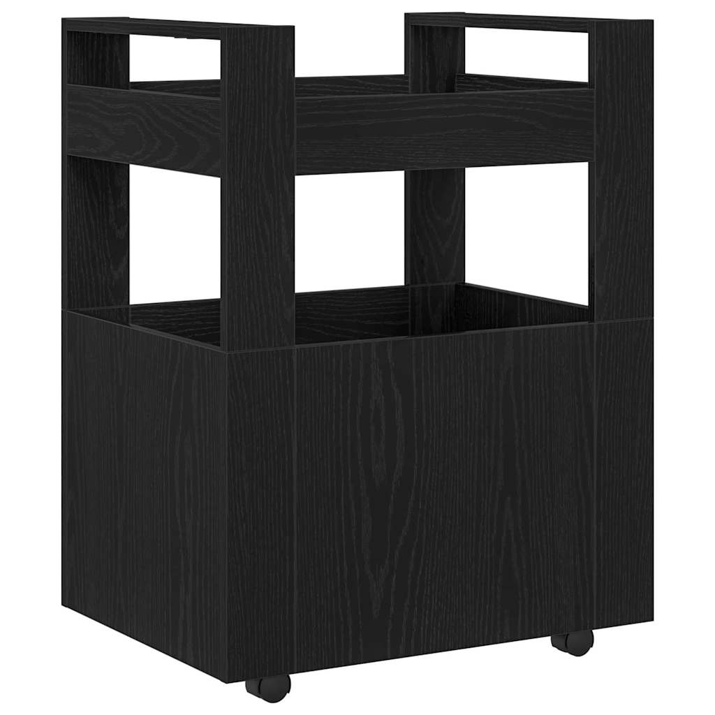 Køkkenvogn Sort eg 60 x 45 x 80 cm Konstrueret træ