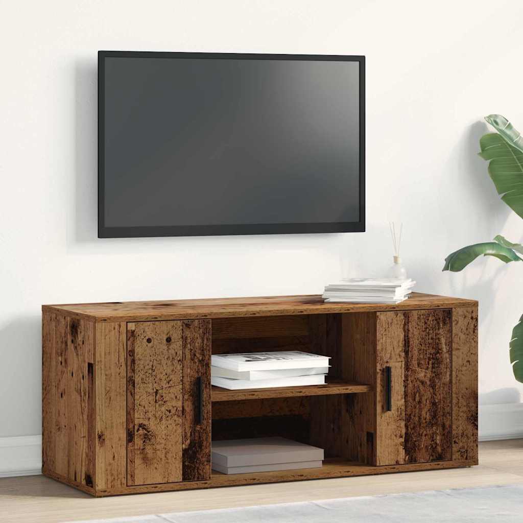 TV-skab 100 x 35 x 40 cm Gammelt træ Konstrueret træ