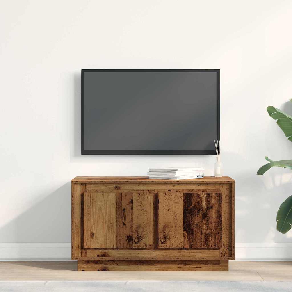 TV-skab 80 x 35 x 45 cm Gammelt træ Konstrueret træ
