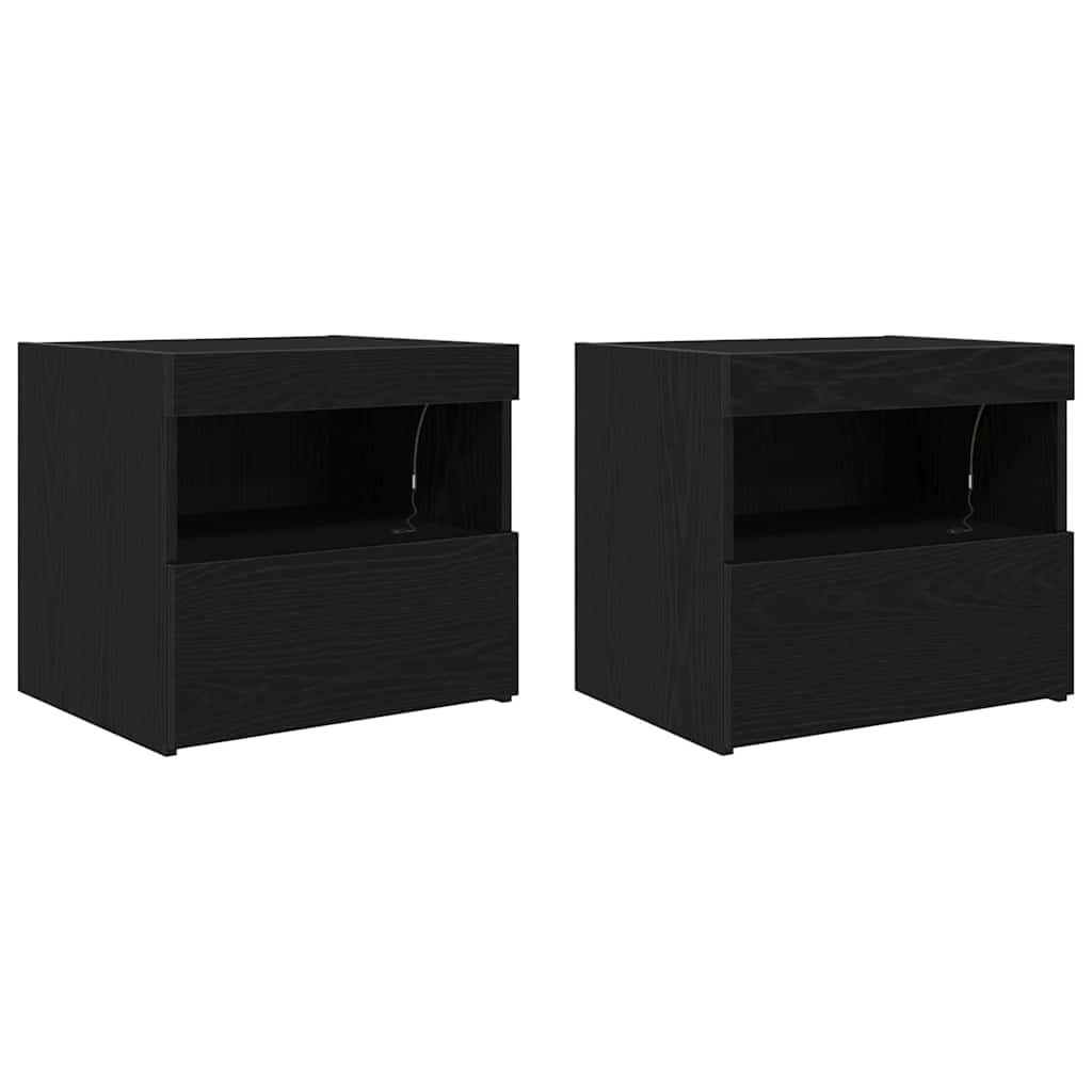 Natskab 2 stk. Sort eg 50 x 40 x 45 cm Konstrueret træ