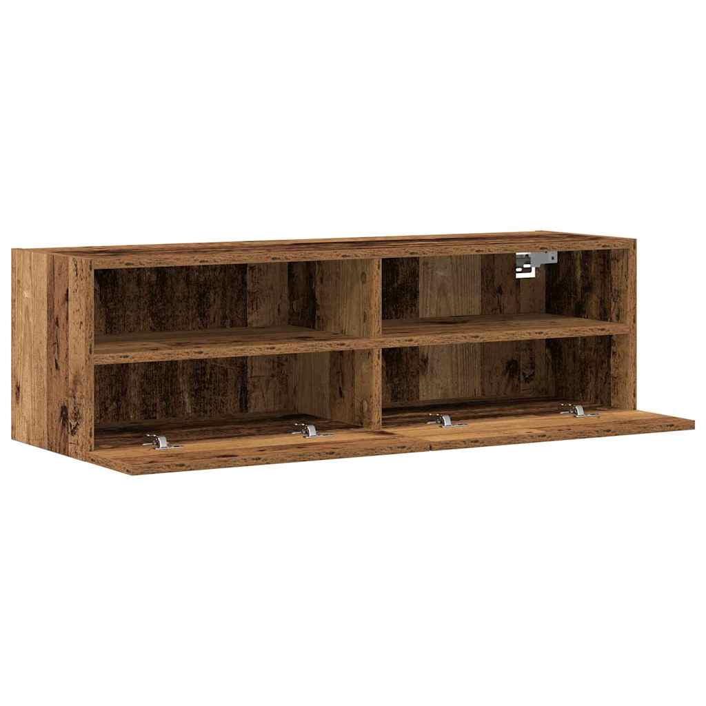 TV vægskab 100 x 30 x 30 cm Gammelt træ Konstrueret træ