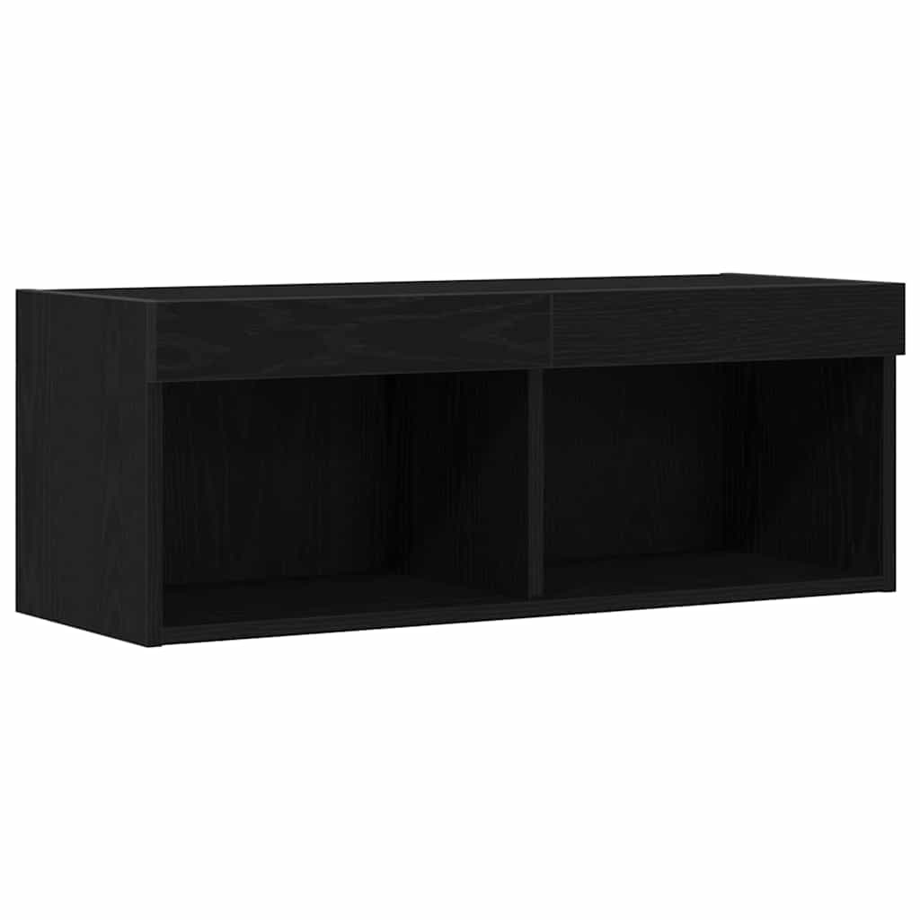 TV-møbelsæt 80 x 30 x 30 cm Sort eg Konstrueret træ