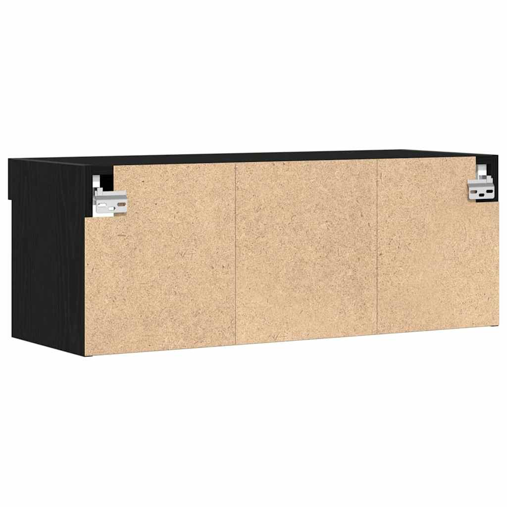 TV-møbelsæt 80 x 30 x 30 cm Sort eg Konstrueret træ