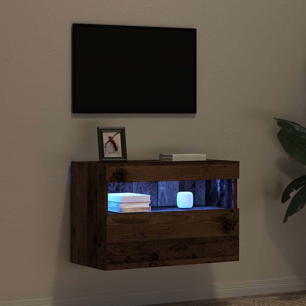TV vægskab 60 x 30 x 40 cm Gammelt træ Konstrueret træ