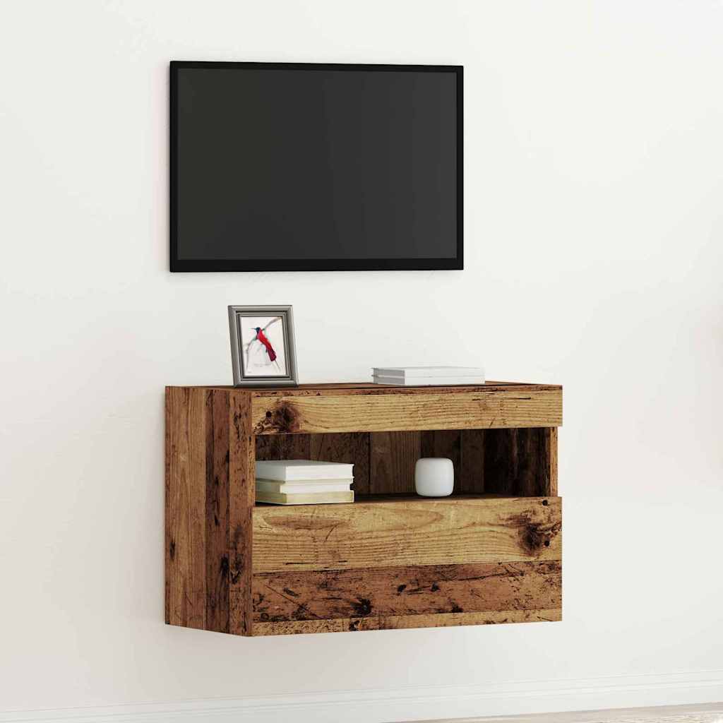 TV vægskab 60 x 30 x 40 cm Gammelt træ Konstrueret træ