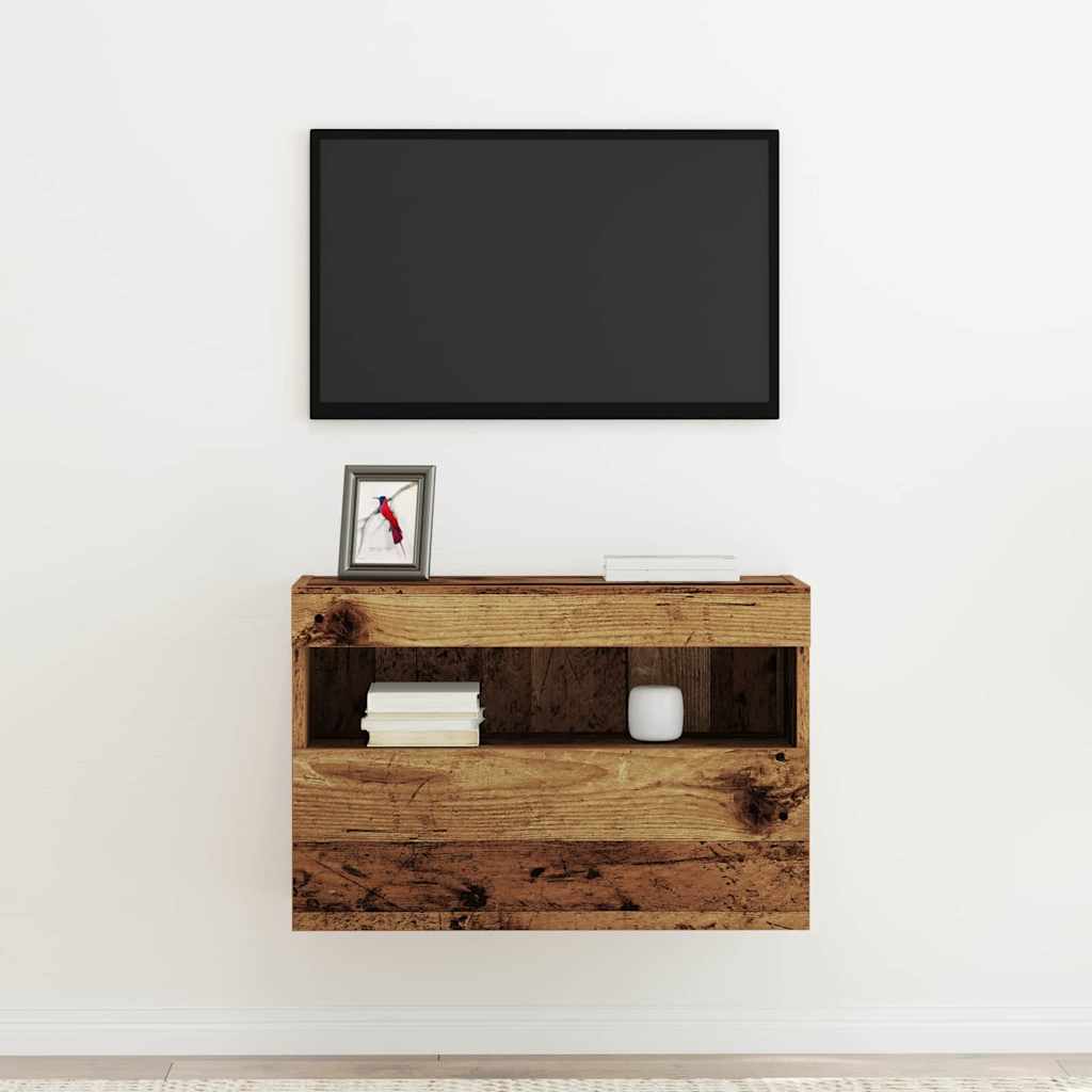 TV vægskab 60 x 30 x 40 cm Gammelt træ Konstrueret træ