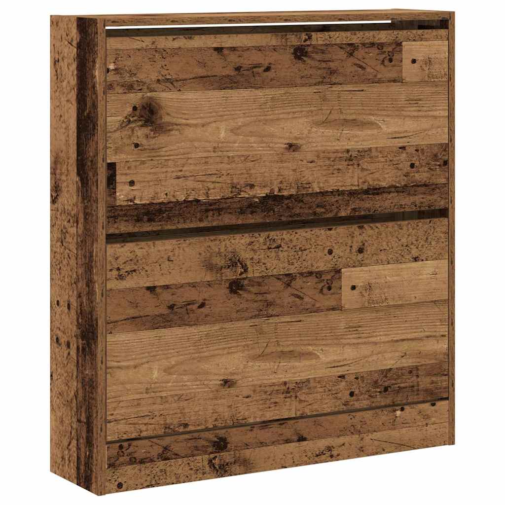 Sko skab 80 x 21 x 87,5 cm Konstrueret træ Gammelt træ