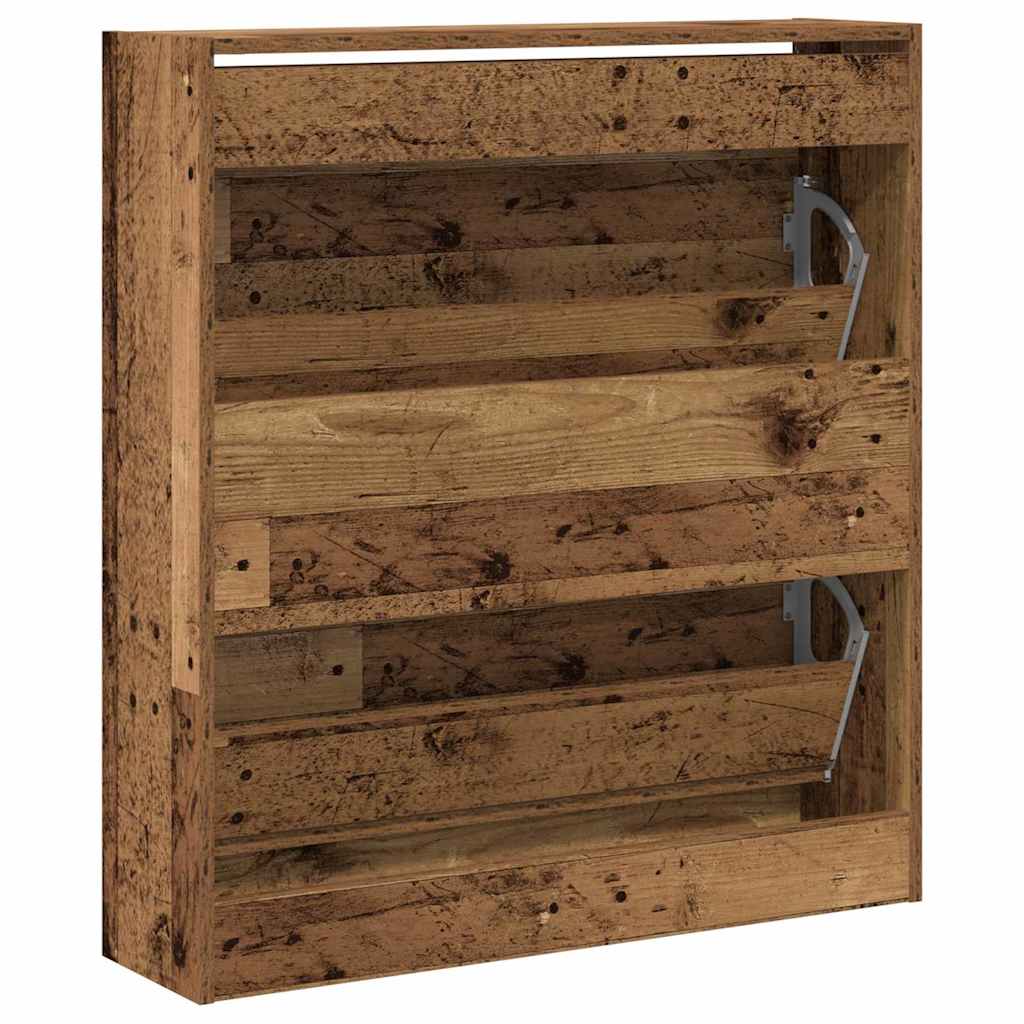 Sko skab 80 x 21 x 87,5 cm Konstrueret træ Gammelt træ