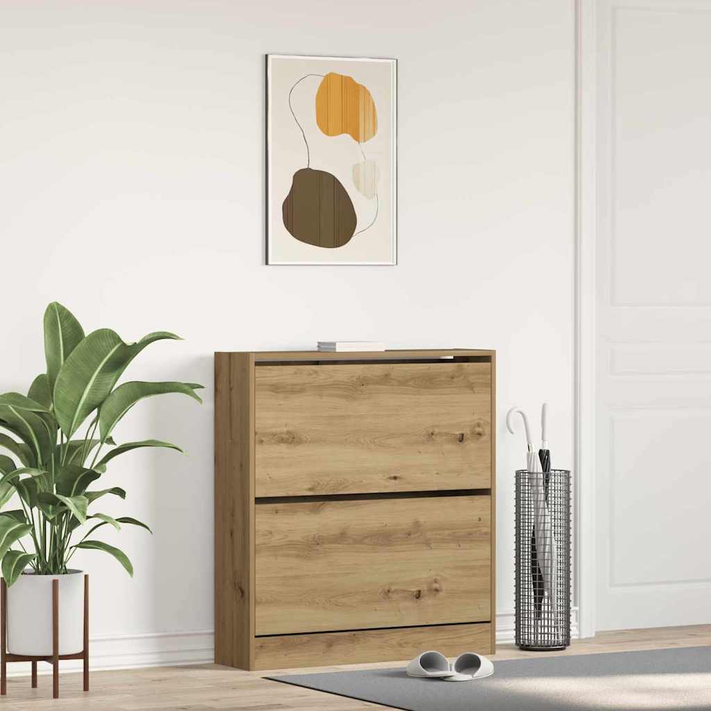 Sko skab 80 x 21 x 87,5 cm Konstrueret træ Røget eg
