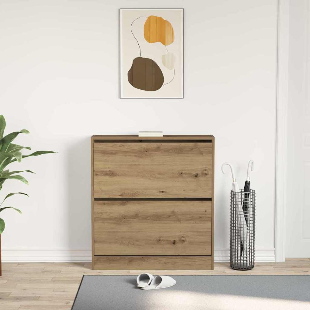 Sko skab 80 x 21 x 87,5 cm Konstrueret træ Røget eg