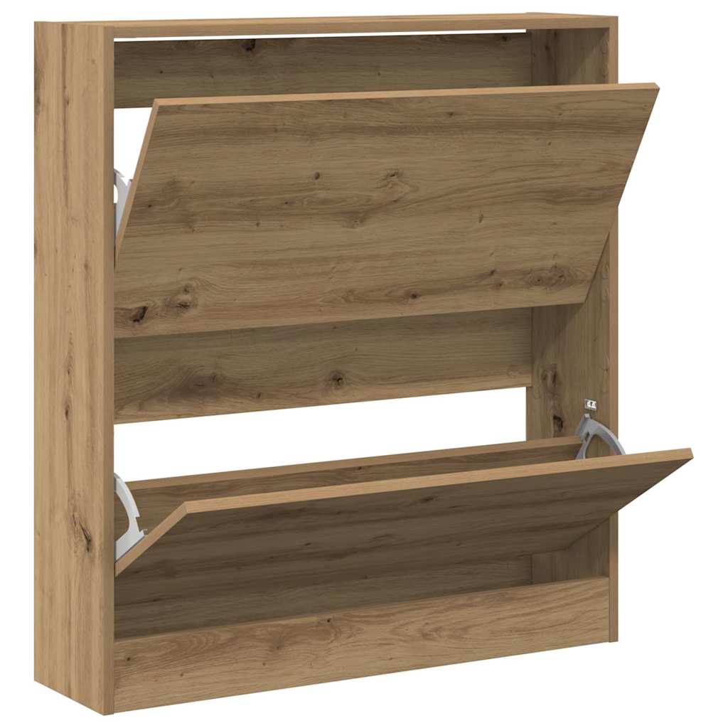 Sko skab 80 x 21 x 87,5 cm Konstrueret træ Røget eg