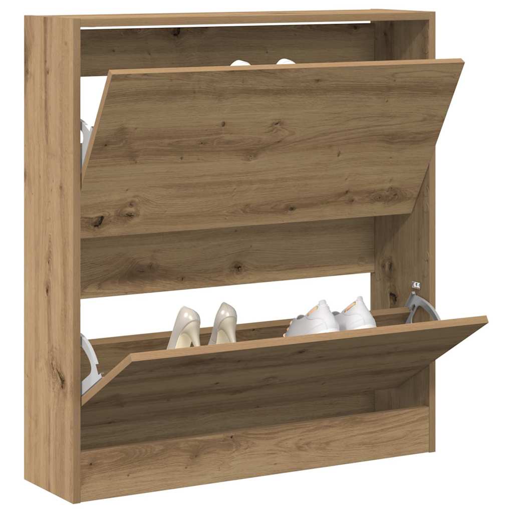 Sko skab 80 x 21 x 87,5 cm Konstrueret træ Røget eg