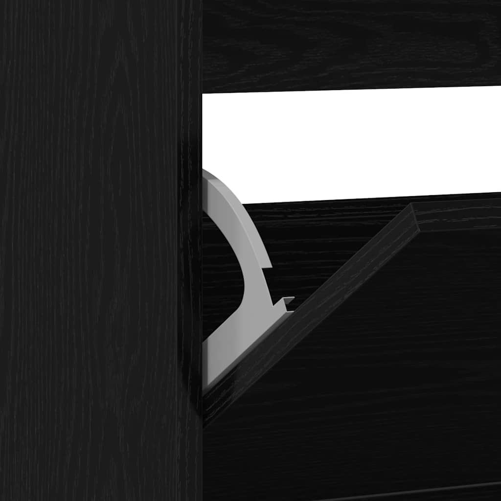 Sko skab 80 x 21 x 87,5 cm Konstrueret træ Sort eg