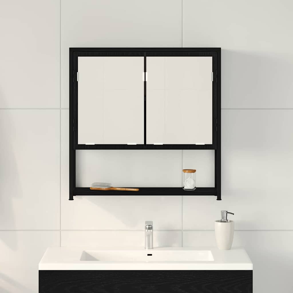 Spejlskab Sort eg 60 x 16 x 60 cm Konstrueret træ