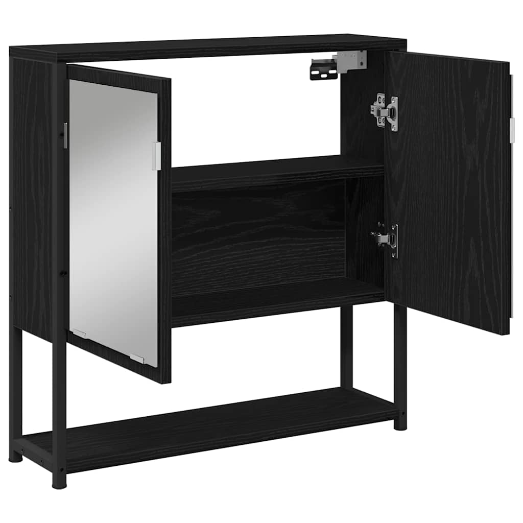 Spejlskab Sort eg 60 x 16 x 60 cm Konstrueret træ