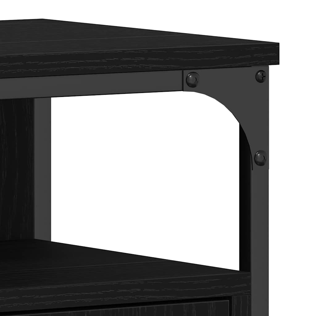 Badeværelsesskabsunder Sort eg 80 x 30 x 60 cm Konstrueret træ