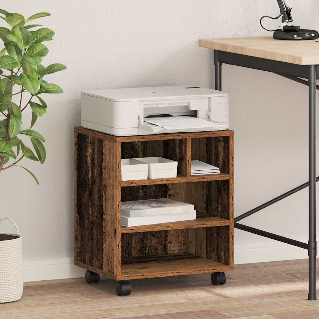 Printerstand Gammelt træ 41 x 32 x 48 cm Konstrueret træ