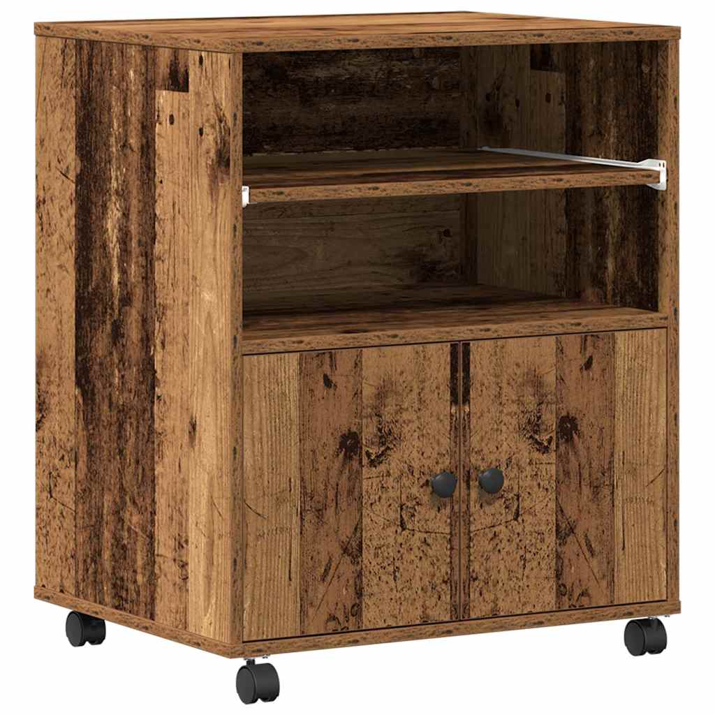 Printerstand Gammelt træ 60 x 48 x 74 cm Konstrueret træ