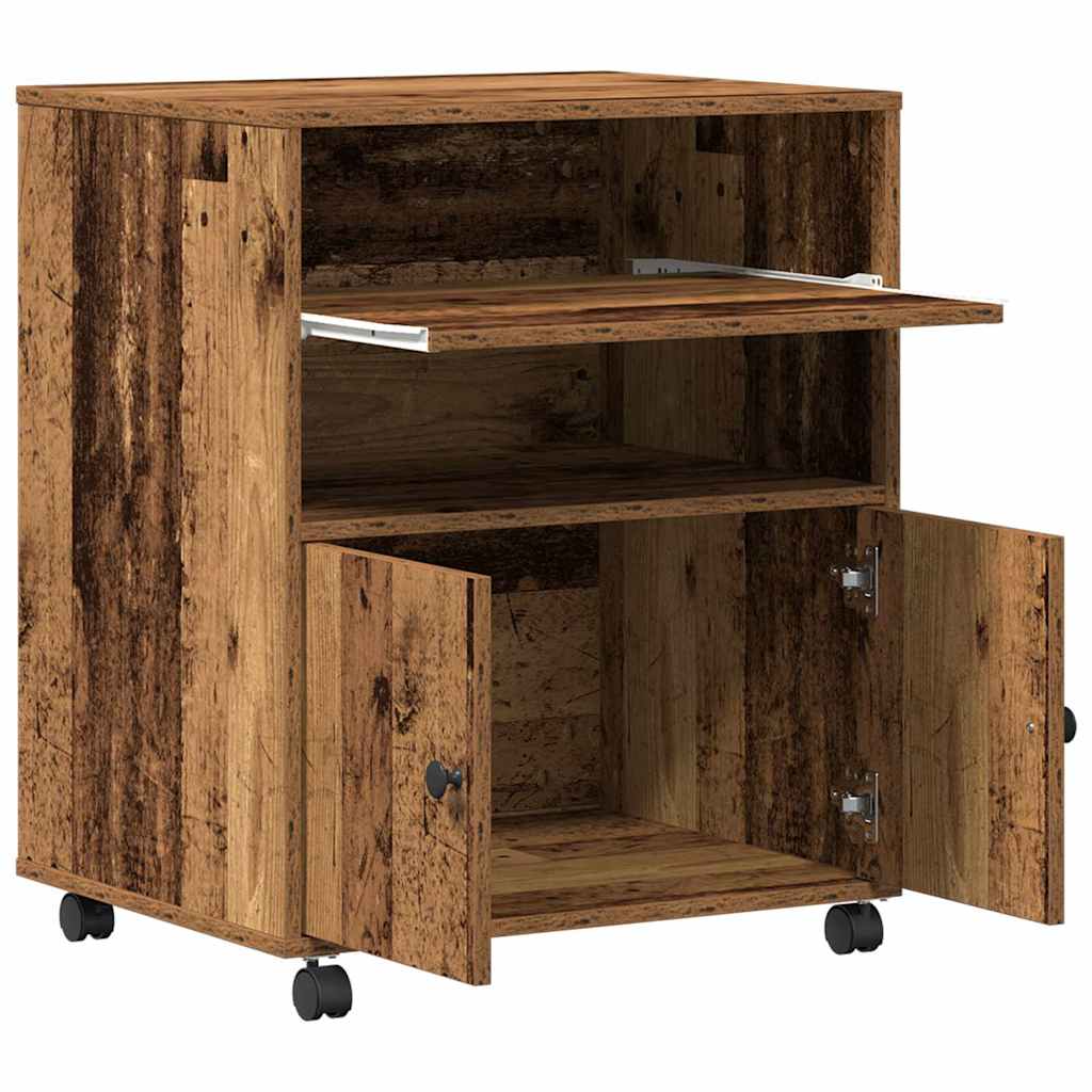 Printerstand Gammelt træ 60 x 48 x 74 cm Konstrueret træ