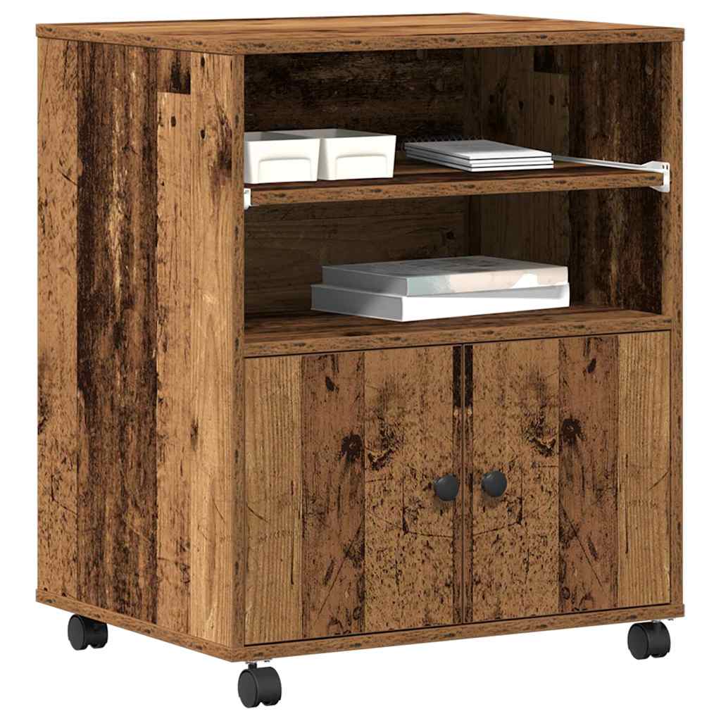 Printerstand Gammelt træ 60 x 48 x 74 cm Konstrueret træ
