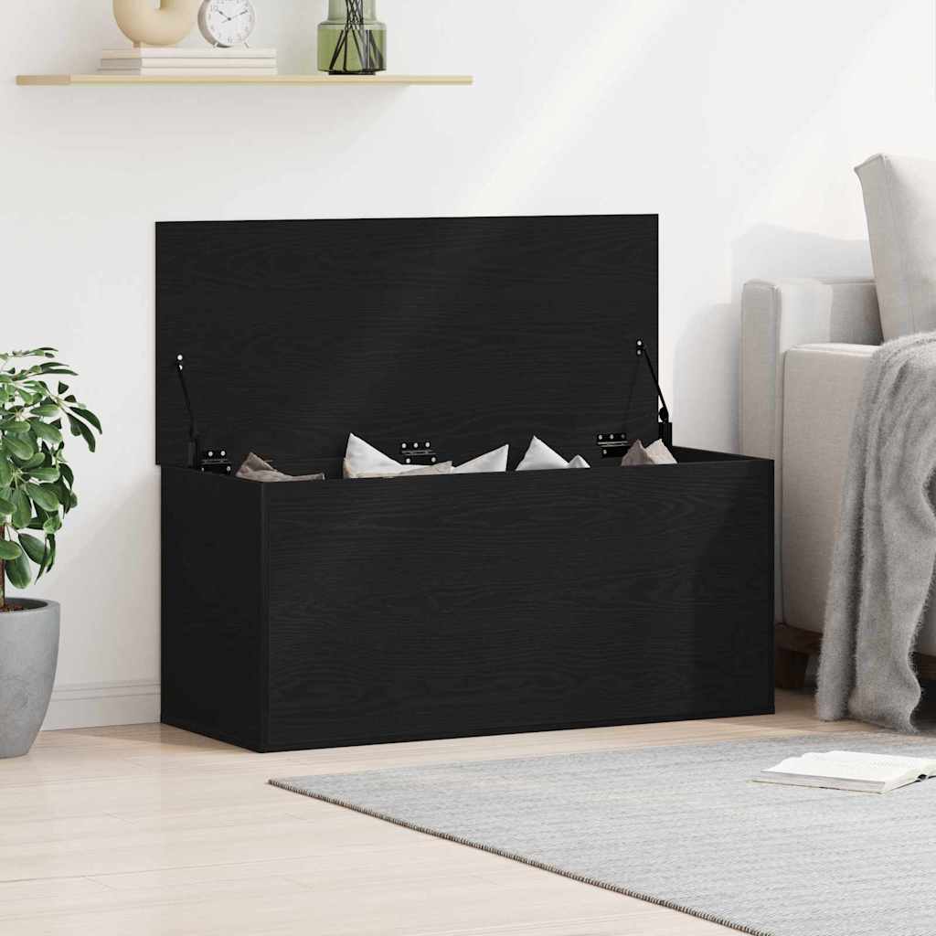 Opbevaringskasse Sort eg 100 x 42 x 46 cm Konstrueret træ