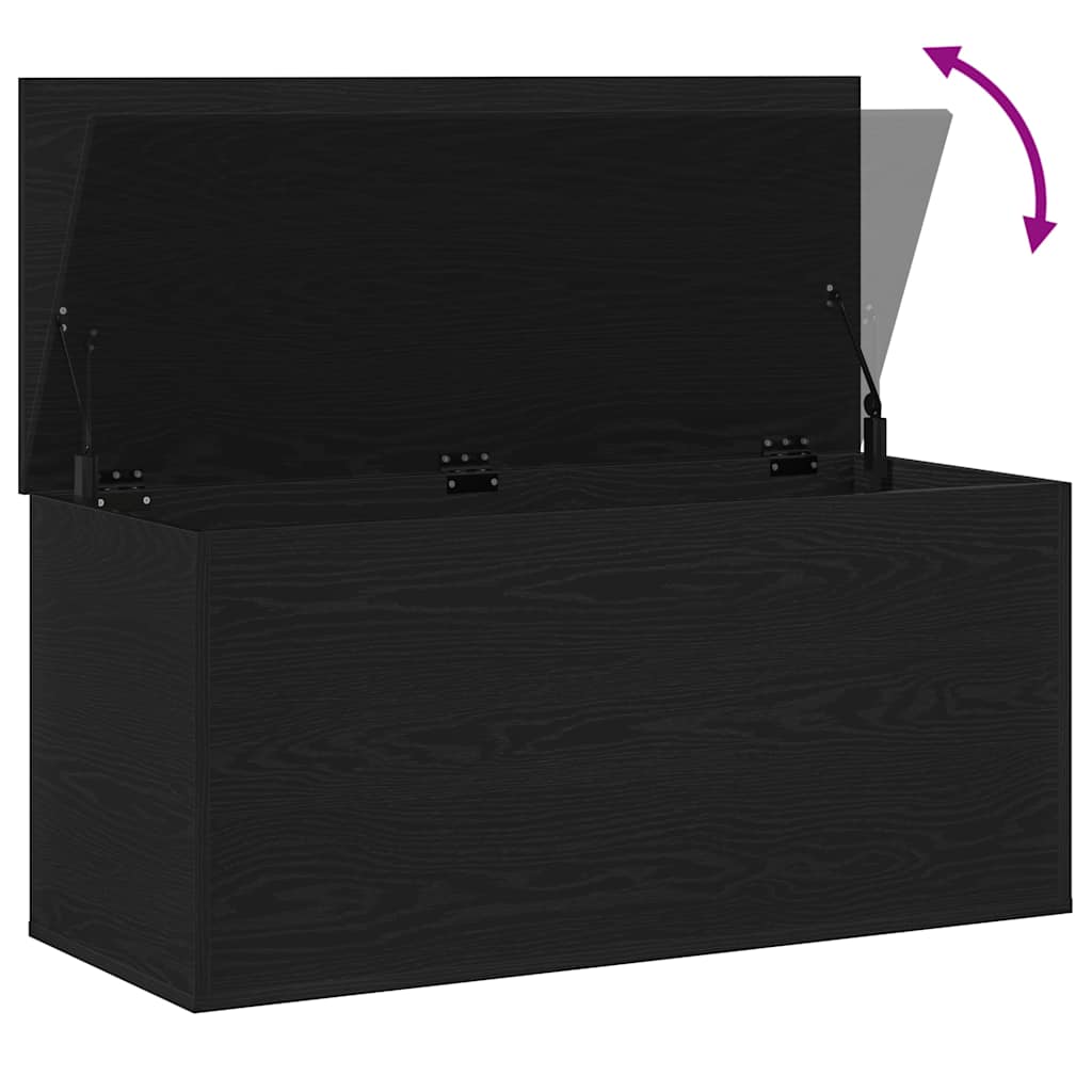Opbevaringskasse Sort eg 100 x 42 x 46 cm Konstrueret træ