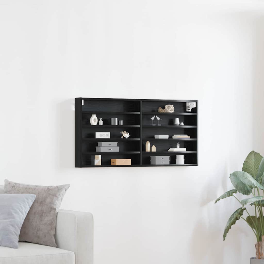Display Skab Vægmonteret Sort eg 100 x 8,5 x 50 cm