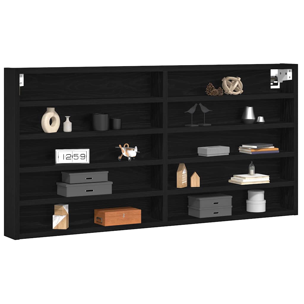 Display Skab Vægmonteret Sort eg 100 x 8,5 x 50 cm