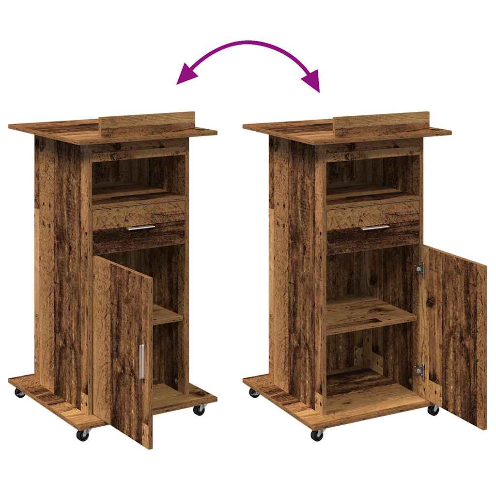 Podium Gammelt træ Konstrueret træ 55 x 55 x 107 cm