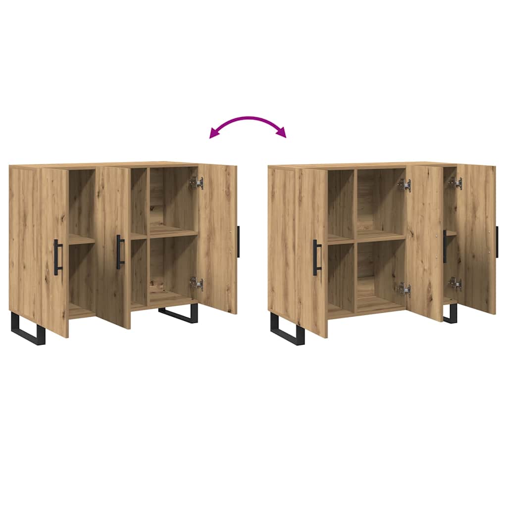 Sideboard Artisan Egetræ 90 x 34 x 80 cm Konstrueret træ