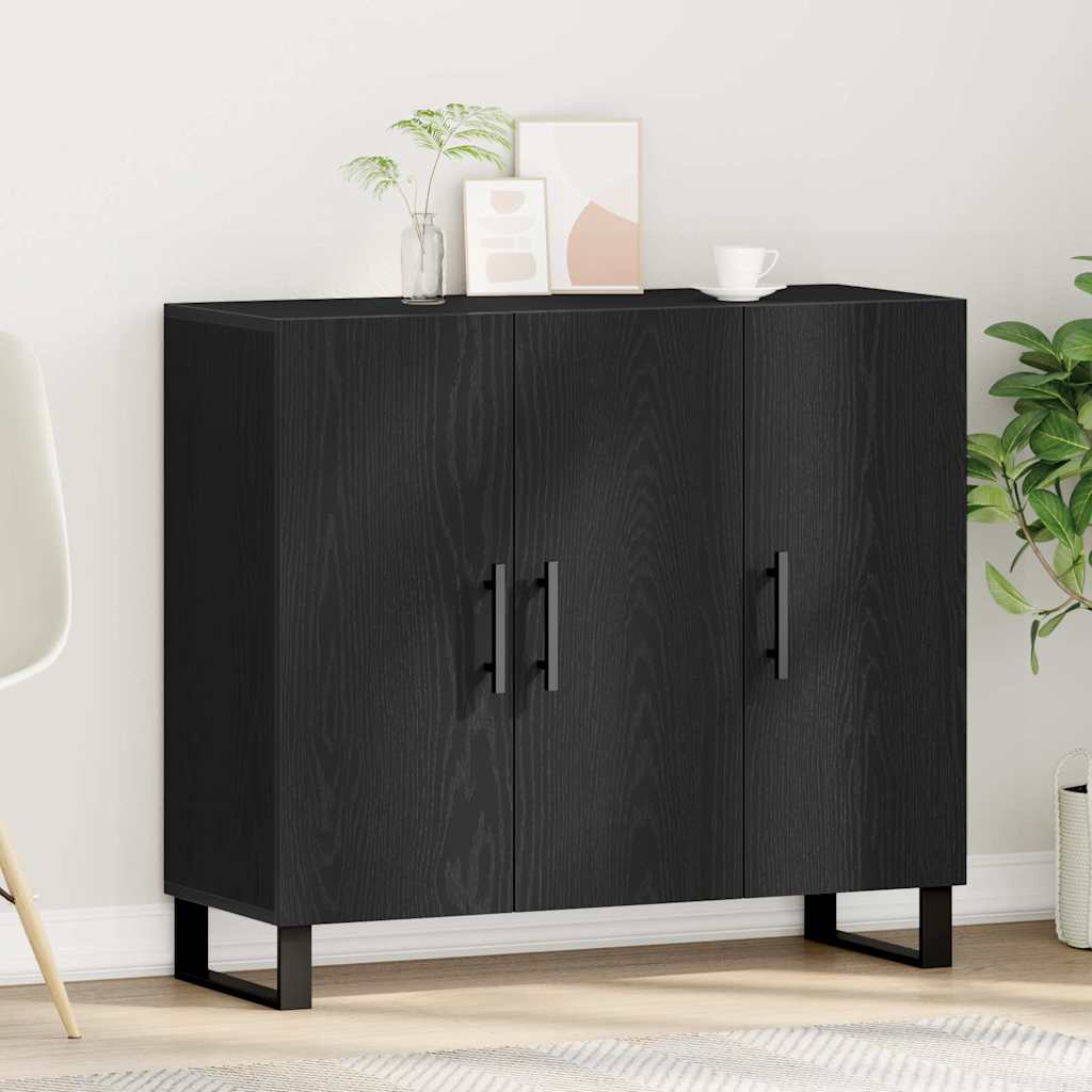 Sideboard Sort eg 90 x 34 x 80 cm Konstrueret træ