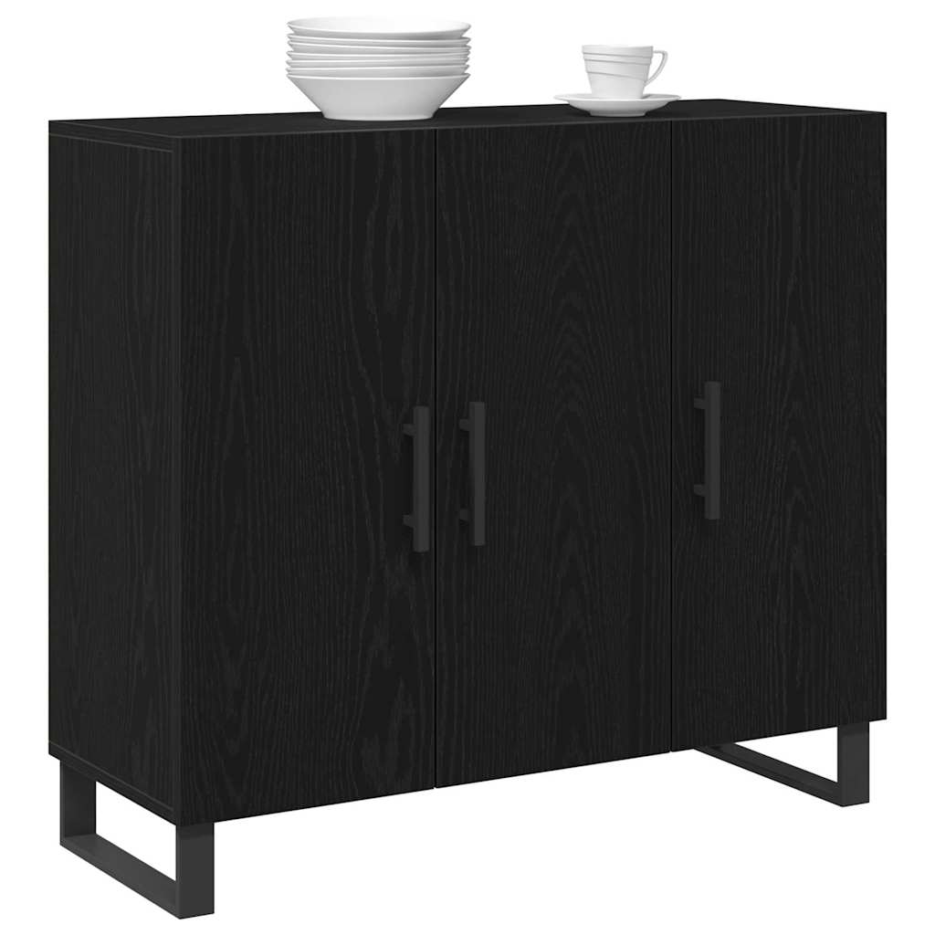 Sideboard Sort eg 90 x 34 x 80 cm Konstrueret træ